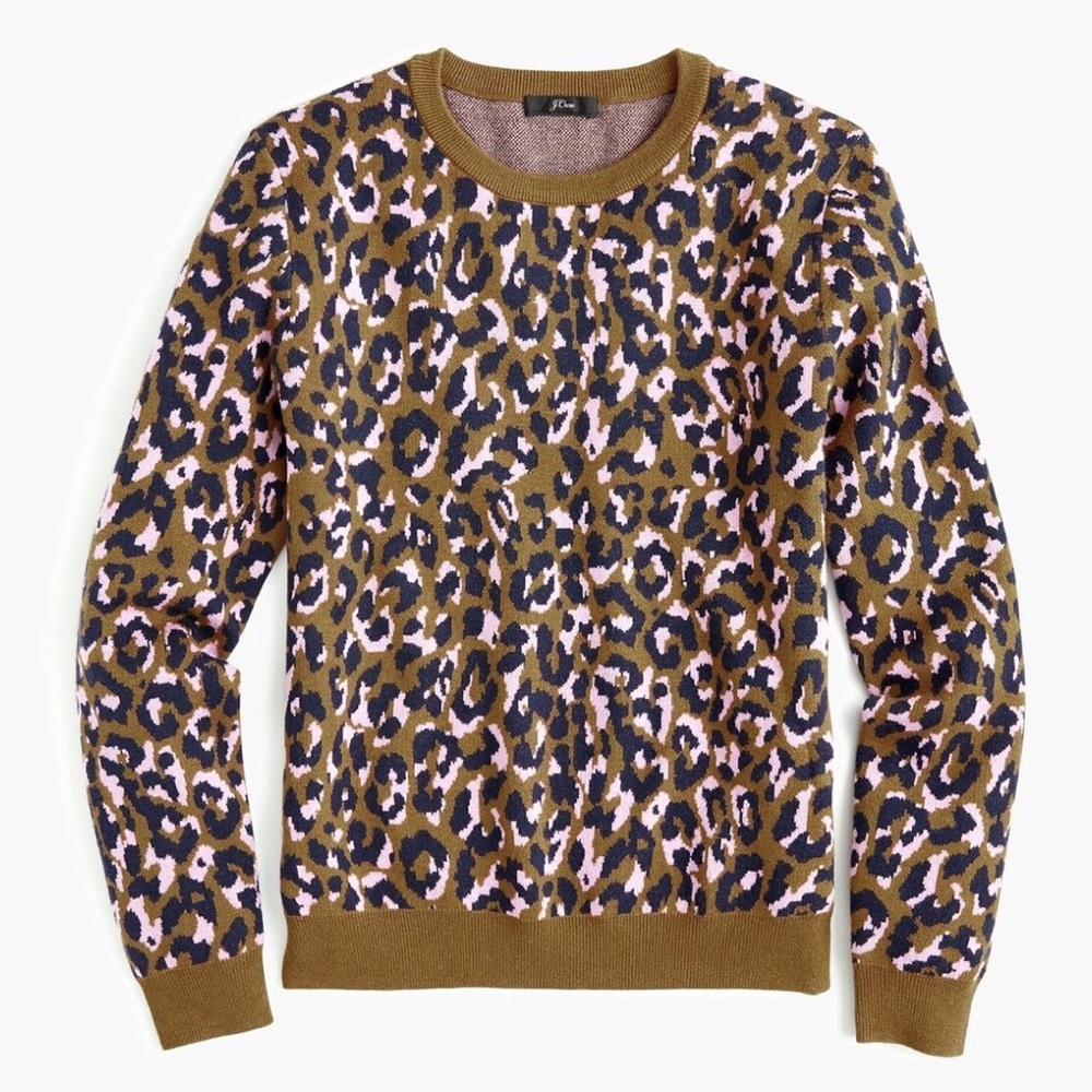 J. Crew Women’s Crewneck Leopard Sweater
